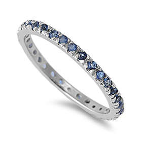STUNNING TANZANITE  ETERNITY BAND RING      SIZE 6