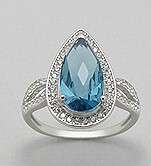 Stunning solid sterling     Sky Blue Topaz   Ring      size 7