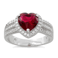 Ruby Sterling Silver Ring  size 6