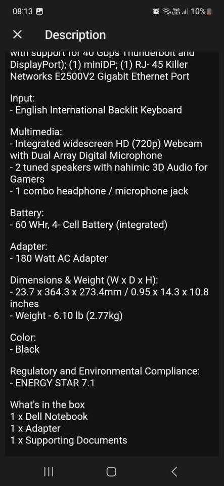 Dell G5 Core i7 Nvidia RTX 2060 Gaming Laptop