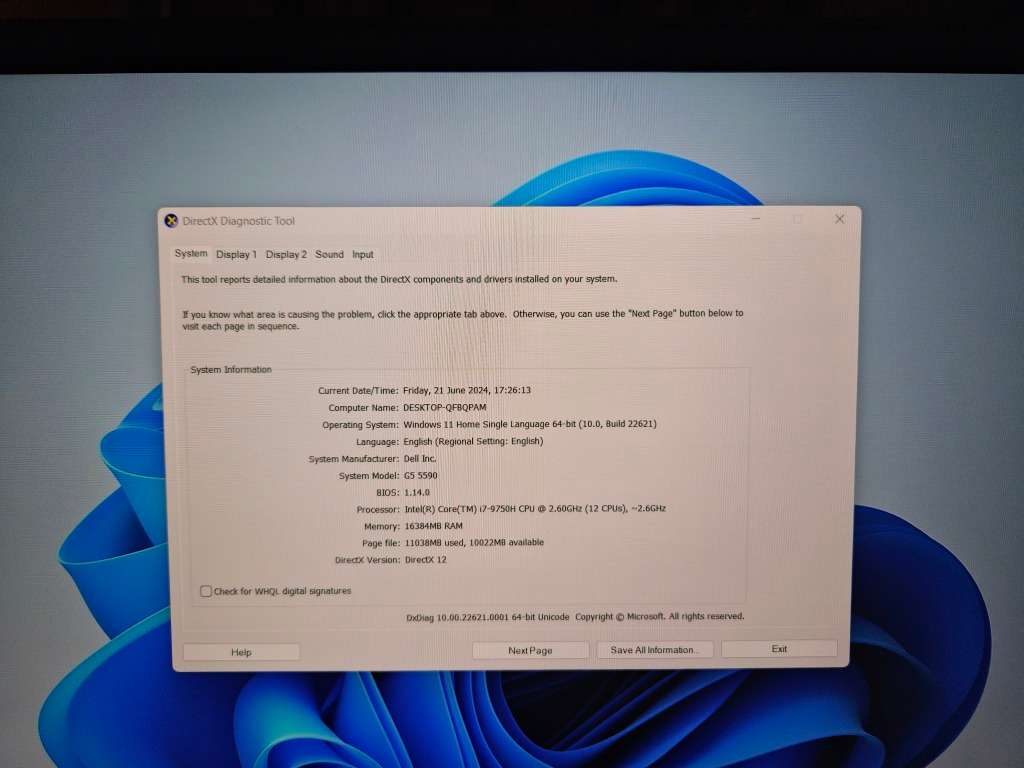 Dell G5 Core i7 Nvidia RTX 2060 Gaming Laptop