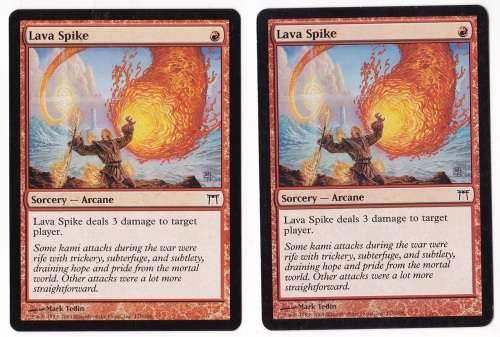 Magic the Gathering LAVA SPIKE Champions of Kamigawa x2 Mint