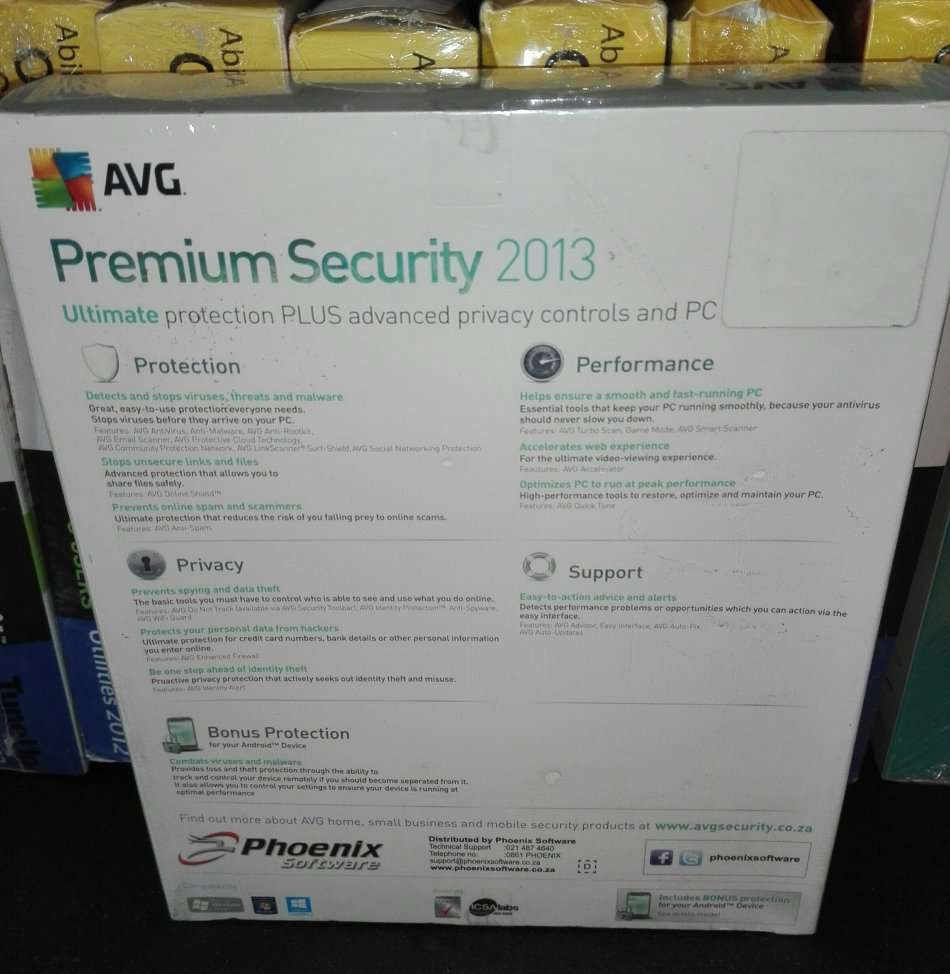 AVG Premium Security 2013 Ultimate Protection Plus 3 Computers 1 Year Brand new in box!!
