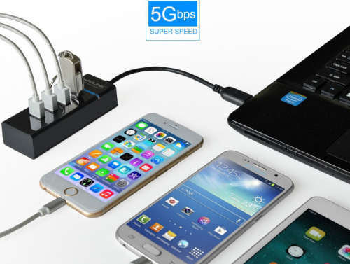 New USB 3.0 Hub 4 port  High Speed Data Cable Adapter