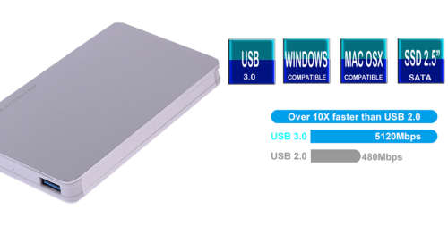 USB 3.0 SATA Enclosure for 2.5" SATA HDD/SSD