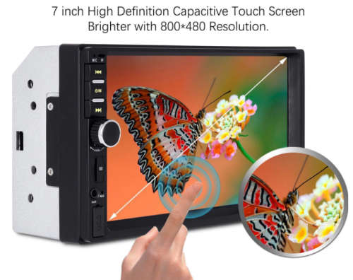 7"inch Touch Screen Stereo Bluetooth 12V 2 Din FM ISO Power Aux Input Auto MP5 Player SD US