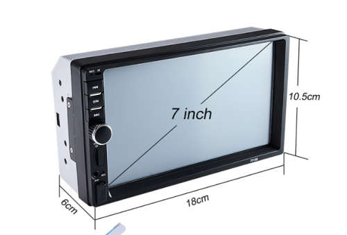 7"inch Touch Screen Stereo Bluetooth 12V 2 Din FM ISO Power Aux Input Auto MP5 Player SD US