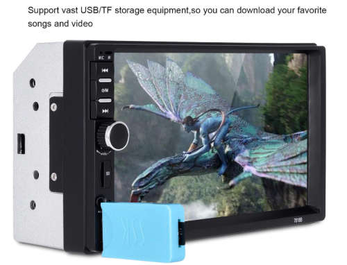 7"inch Touch Screen Stereo Bluetooth 12V 2 Din FM ISO Power Aux Input Auto MP5 Player SD US