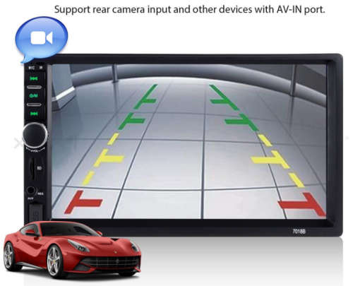 7"inch Touch Screen Stereo Bluetooth 12V 2 Din FM ISO Power Aux Input Auto MP5 Player SD US