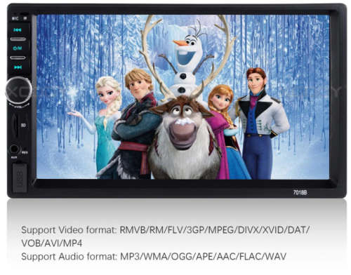 7"inch Touch Screen Stereo Bluetooth 12V 2 Din FM ISO Power Aux Input Auto MP5 Player SD US