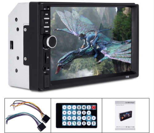 7"inch Touch Screen Stereo Bluetooth 12V 2 Din FM ISO Power Aux Input Auto MP5 Player SD US