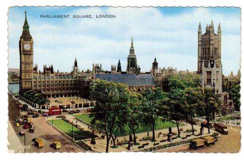 Valentines Post Card" PARLIAMENT SQUARE LONDON" See scans for details