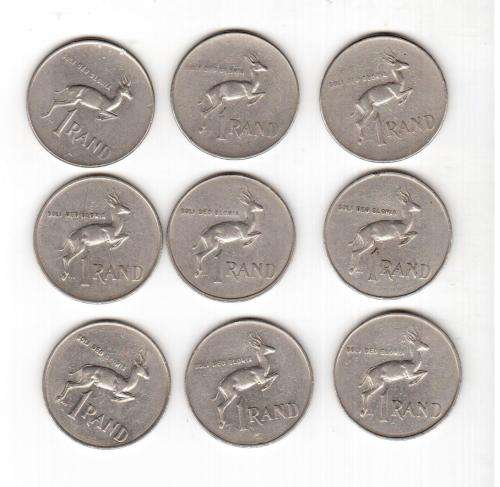 Lot of South African One Rand Coins. Please see scans for details