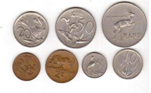 President Deiderichs. Set of coins. One Cent to One Rand,1979, condition as per scans