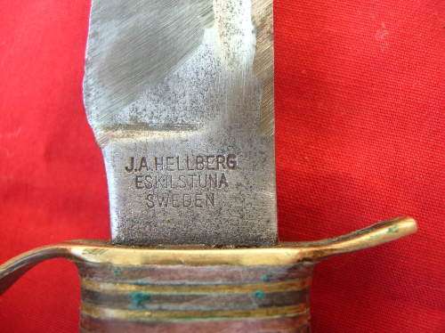 KNIFE J.A. Hellberg, Eskilstuna, Sweden, Condition fair, please see pics for details.