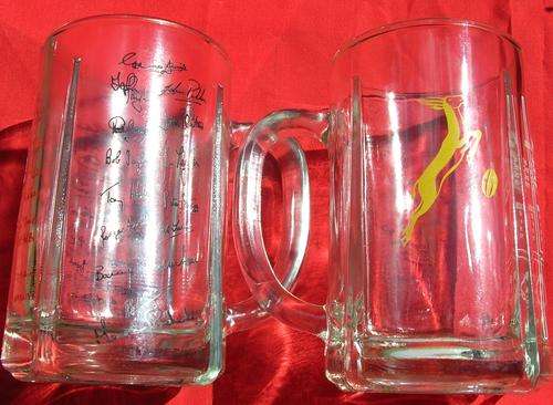 Tankards x 2 1968 Rugby test series, Lions & Boks, with signatures & all info, take a look at pics