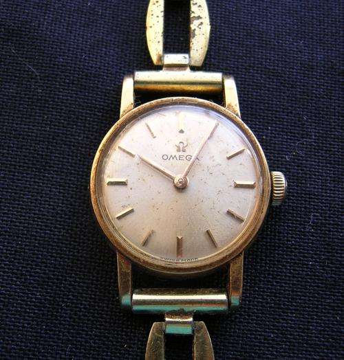 Old "Omega" ladies watch inscibed, and dated on the back 9.9.1965. NOT working