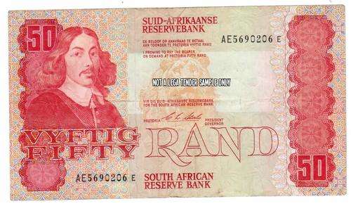 R50.00 Note CL Stals  AE 5690206E, condition good, see scans for details