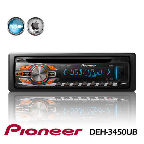PIONEER MP3 USB AUX DEH-3450UB