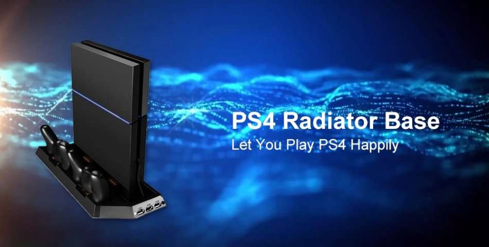 Dual USB Cooling Fan with Charger Stand For PS4