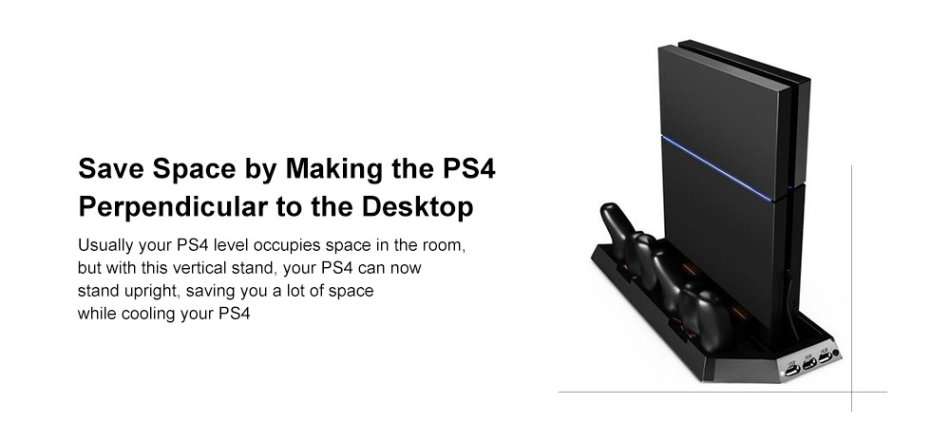 Dual USB Cooling Fan with Charger Stand For PS4