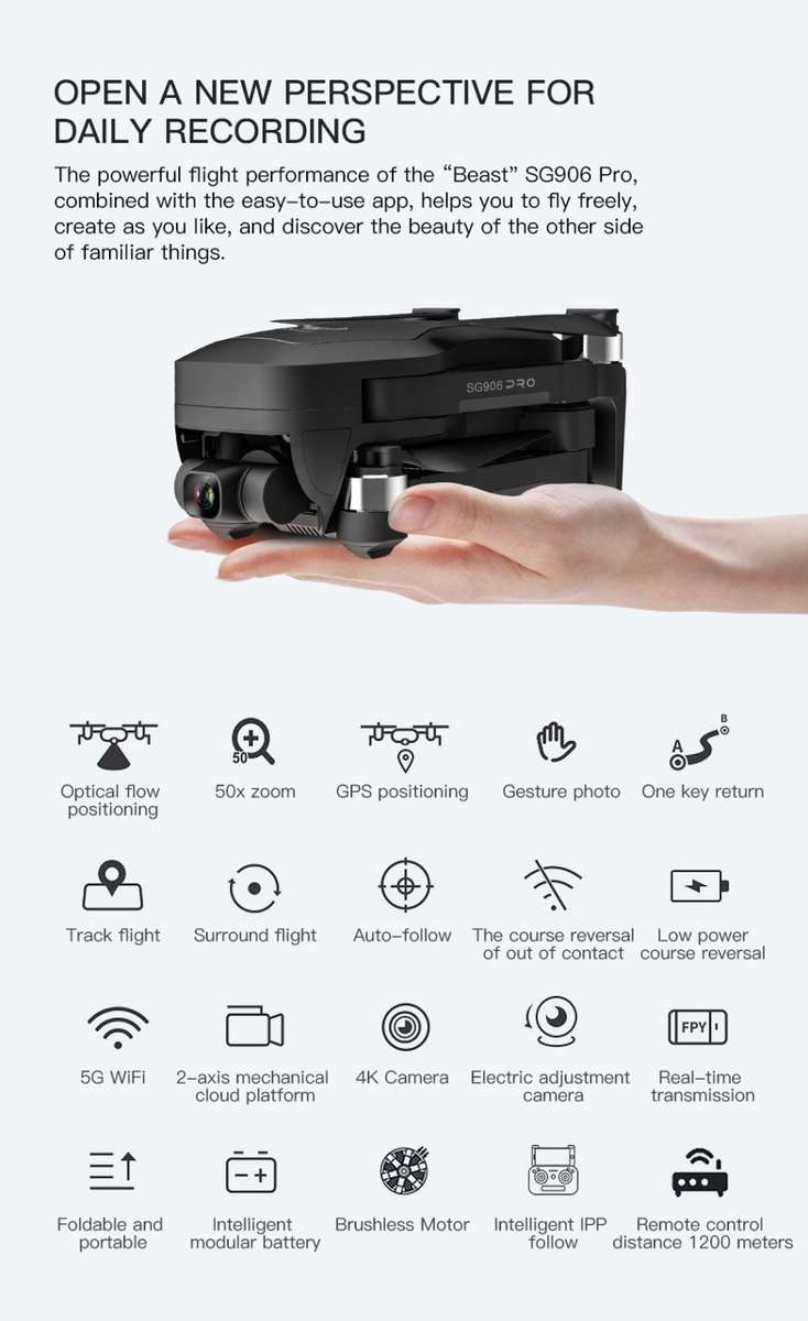 SG906 Beast PRO Edition Dual GPS 4K HD Camera RC Drone - X3 Battery