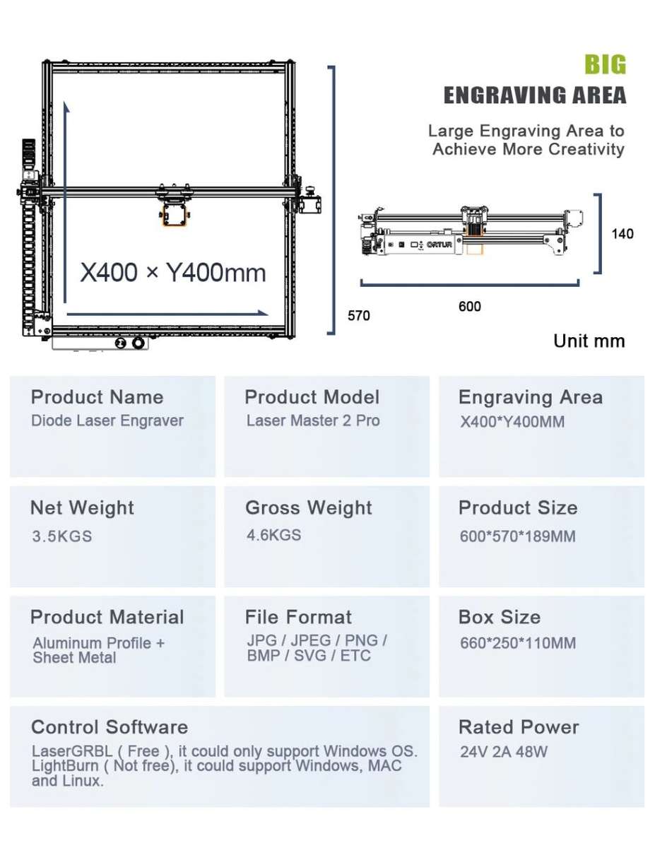 Ortur Laser Master 2 Pro III 20W Desktop Laser Engraver Cutter Laser Engraving Machine