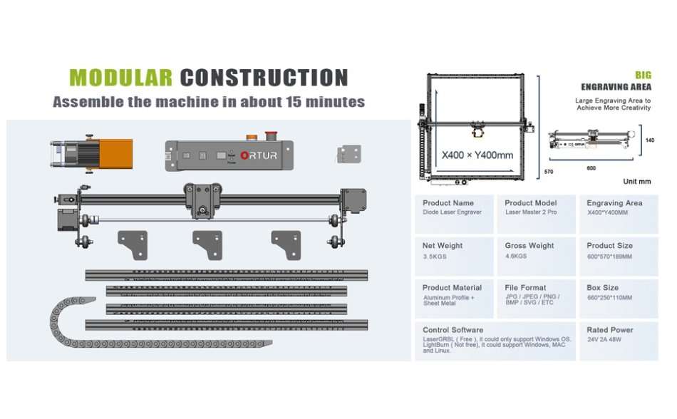 Ortur Laser Master 2 Pro III 20W Desktop Laser Engraver Cutter Laser Engraving Machine