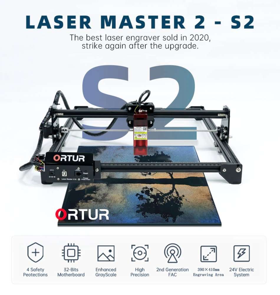 Ortur Laser Master 2 S2 Upgraded 20W Desktop Laser Engraver Cutter Laser Engraving Machine