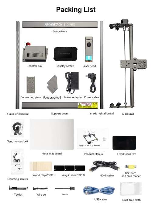 Atomstack S10 PRO X7 Pro 50W 850 x 410mm Laser Engraver Cutting Laser Engraver Machine