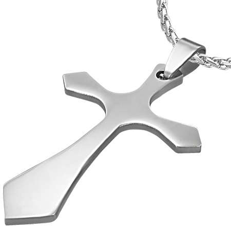 Stainless Steel Engravable Cross Pendant