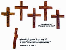 Miniature Olive Wood Pocket Cross (Imported from the Holy Land)