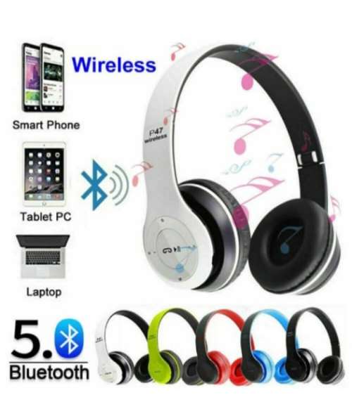 Wireless Bluetooth Bass Headphones with MP3 player, Microphone. TF Card slot Assorted colors Wireles