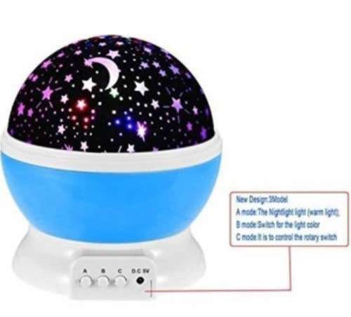 LED Rotating Projector Starry Night Light Moon Star Sky Cosmos Kids Room Lamp