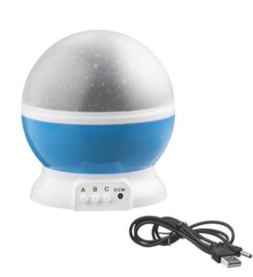 LED Rotating Projector Starry Night Light Moon Star Sky Cosmos Kids Room Lamp