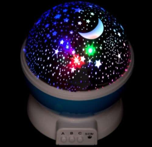 LED Rotating Projector Starry Night Light Moon Star Sky Cosmos Kids Room Lamp