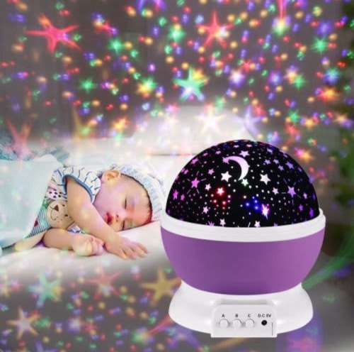 LED Rotating Projector Starry Night Light Moon Star Sky Cosmos Kids Room Lamp
