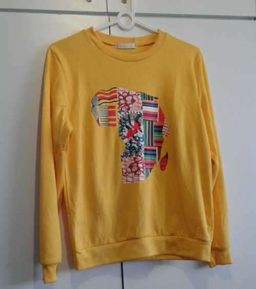 Ladies Yellow Map of Africa Sweater (Large)