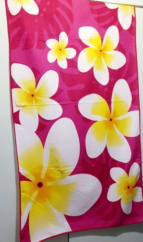 Pink Flowers Beach Towel