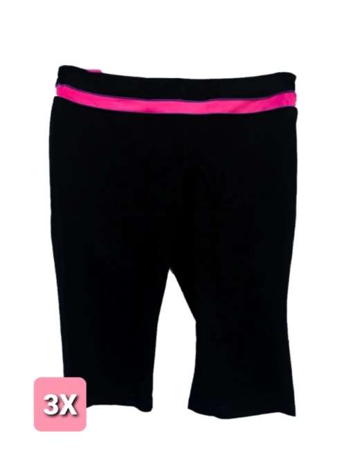 Ladies KOHL Gym Tights (3XL) Black with Pink Ribbing