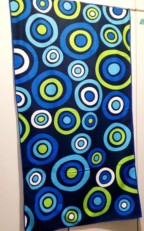 Blue Circles Beach Towel with Free Gift Bag