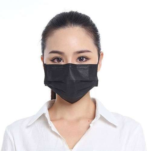 CARAMEL   -  3 PLY JET BLACK MASK DISPOSABLE MASKS