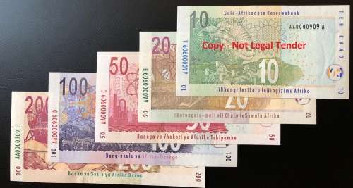 Same Serial Number AA 909 - Gill Marcus Set of Banknotes