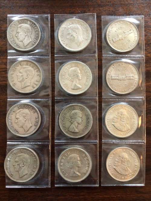 SA Crowns x 12 (10 x 5 shillings, 2 x 50c)