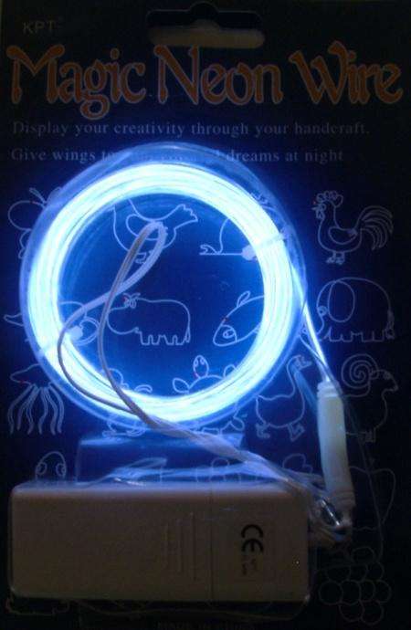 EL Wire - Electroluminescent Wire - Car Kit Version with 12v cigarette adaptor - White