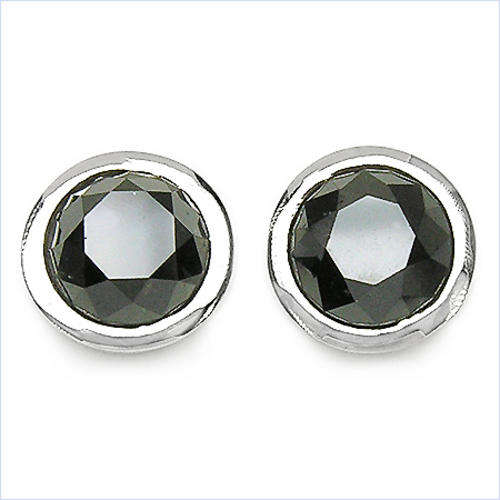 R31000 - 10KW Gold Genuine Black Diamond Stud Earrings