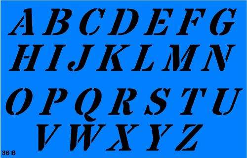 Border Stencil Alphabet Caps A-Z (3cm) Italic