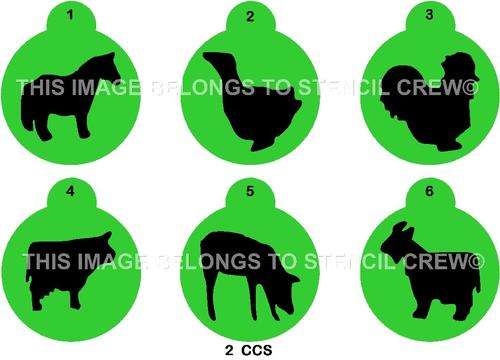 Cupcake Stencil Set Farm Animals
