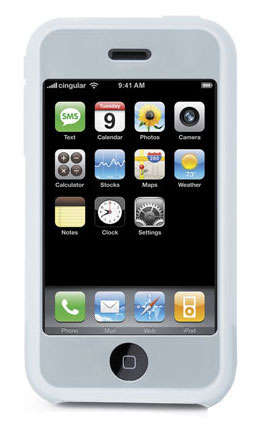 WHITE SILICONE COVER FOR IPHONE 3G - ALSO FITS I9+++ SOLD ON BOB