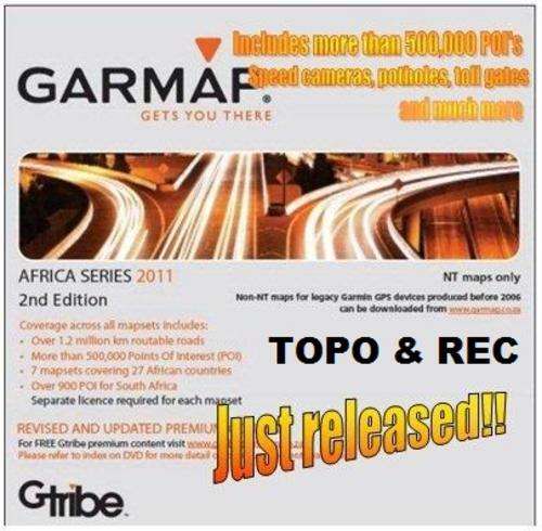 NOW OUT!! GARMIN AFRICA STREETMAPS TOPO & REC 2011.2-Incl speedcams, potholes-500,000+ POI's